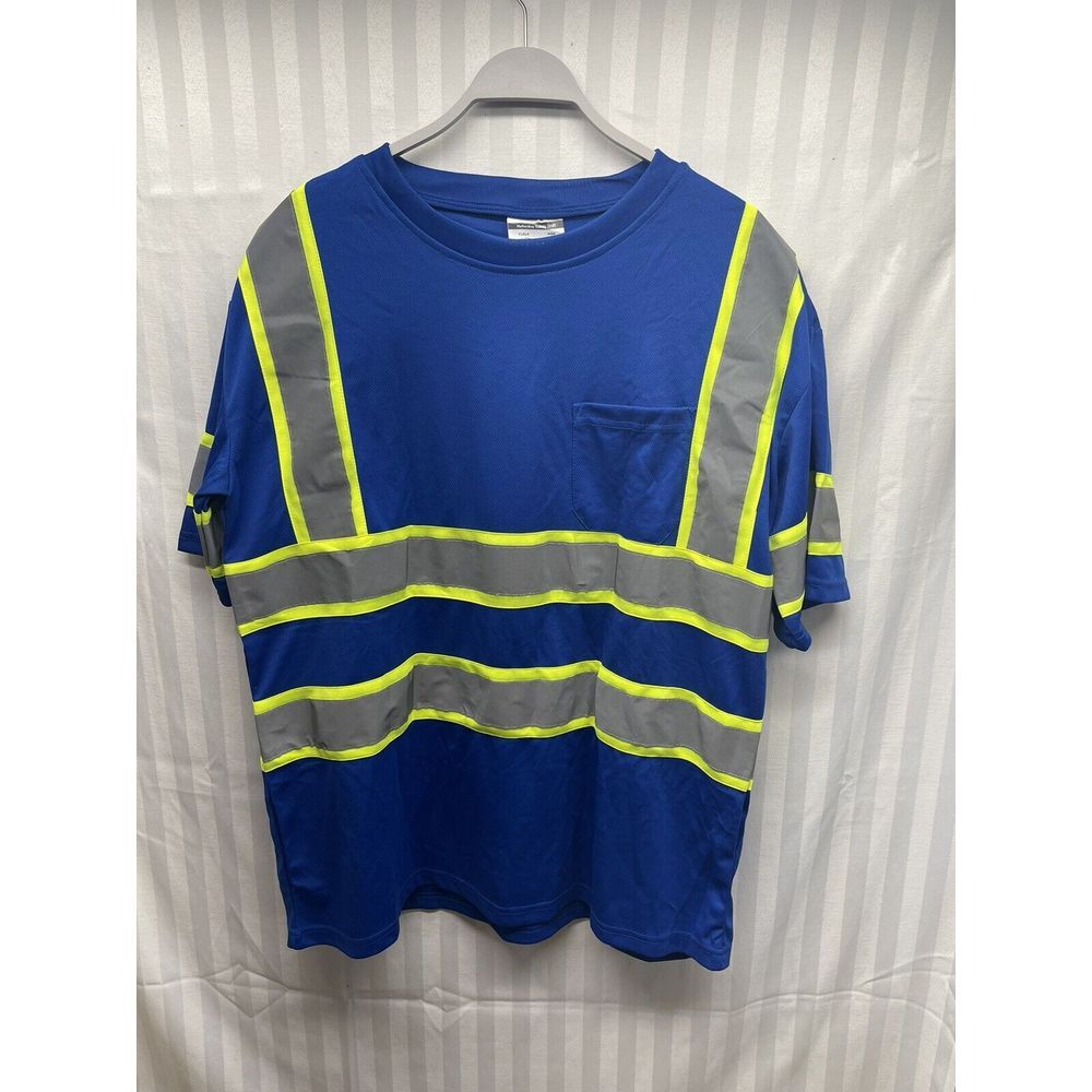 Reflextive Safety Shirt 2XL Blue and Yellow‎ NEW Lightweight short sleeve pocket